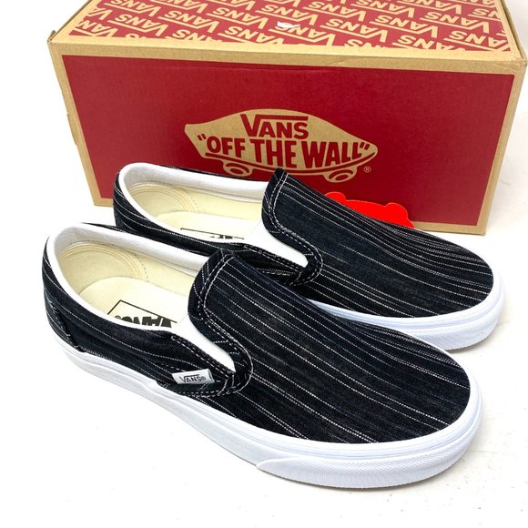 🌿SPRING SALE🌿 VANS Classic Slip-On Suiting Black Canvad Men's Size VN0A4U382PW - Picture 7 of 10